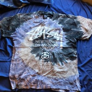 Vintage stüssy tie-die tour shirt